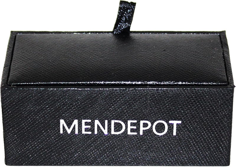 MENDEPOT مشابك ربطة عنق بتصميم كلاسيكي من الفضة والذهب مع علبة هدايا للرجال - Image 5